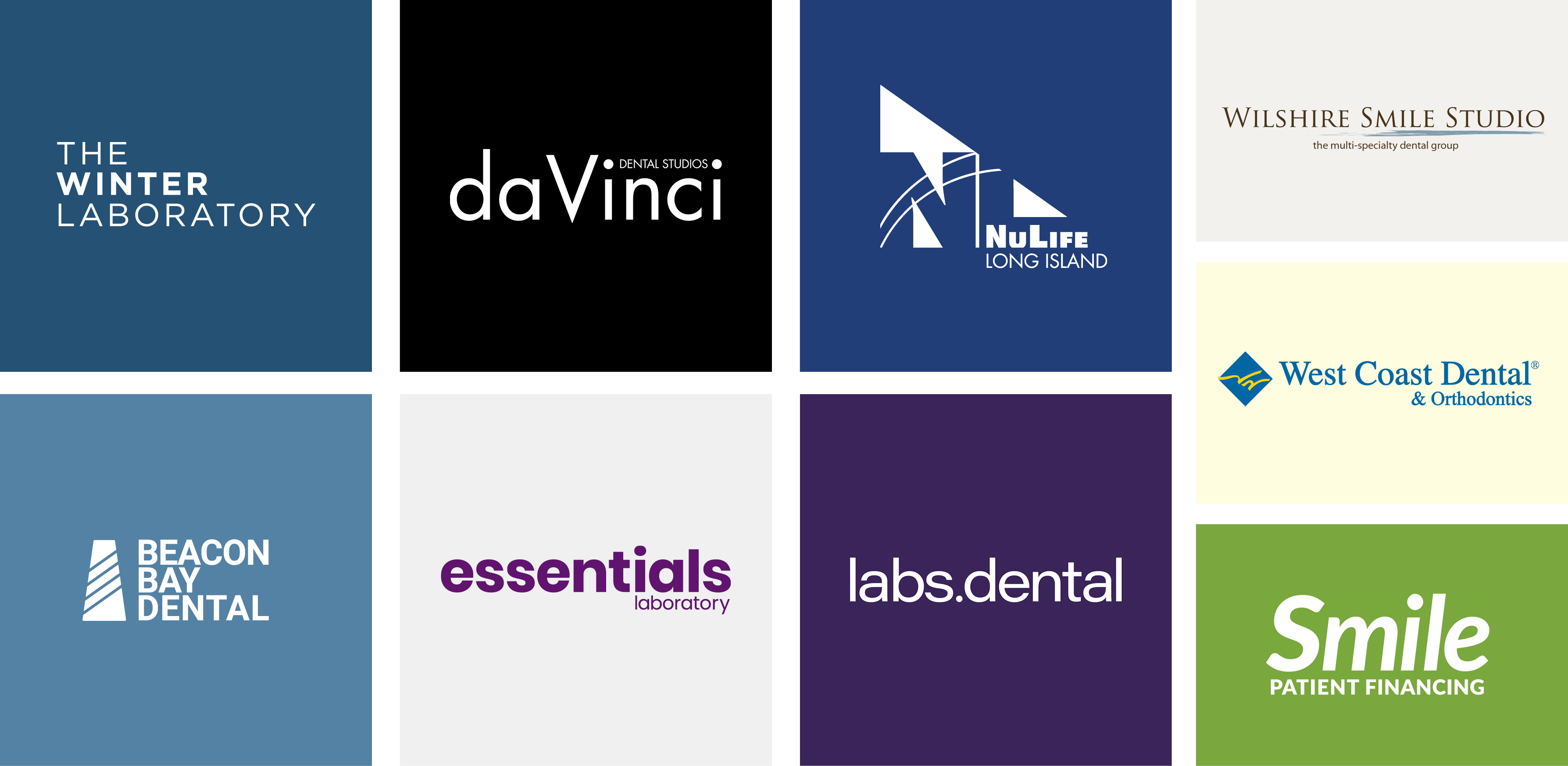Dental client brand logos